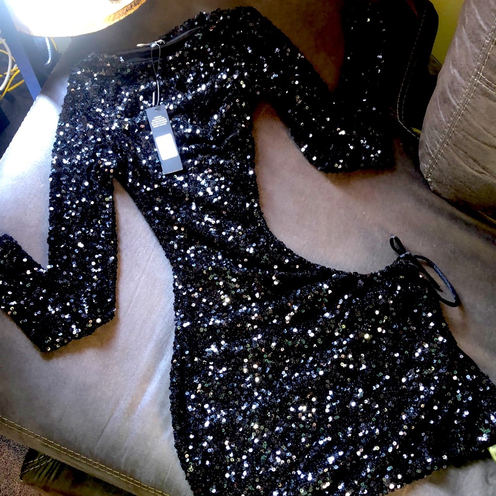 Out tonight sequin mini dress